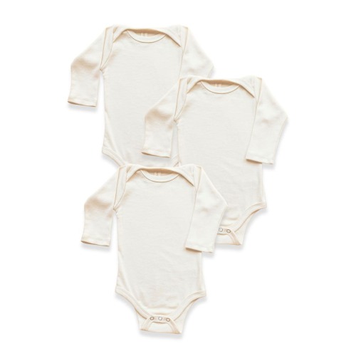 3 Pack Organic Baby Bodysuit Long Sleeve