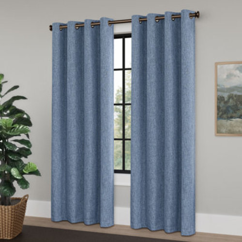 Latitude Run® Linen Texture 100% Blackout Grommet Curtain Pair(2 Panels) & Reviews | Wayfair