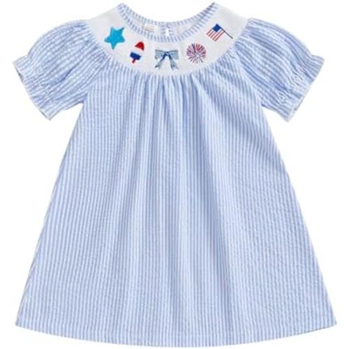 Toddler Baby Girl Smocked Halloween Dress Puff Sleeve Pumpkin Embroidery Dresses Halloween Outfit for Girls