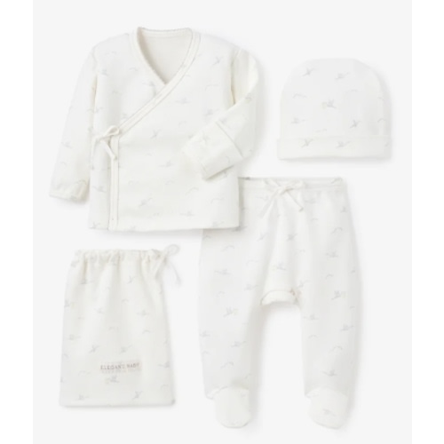 Stork Double Layered Cotton Layette Set – Elegant Baby