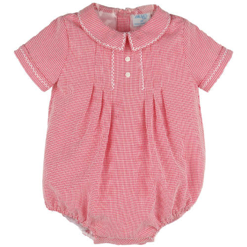 Red Microcheck Seersucker Bubble