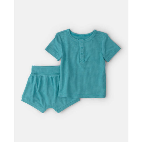 Baby Boy PurelySoft 2-Piece Top & Short Set - Blue | Carter's