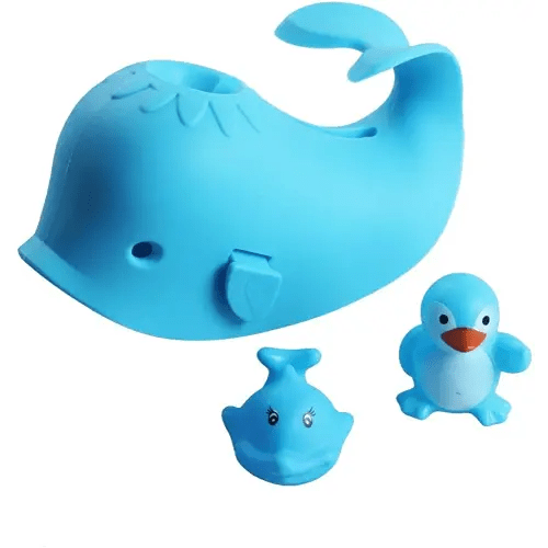 Bath Spout Cover, Faucet Cover Baby Bathroom Tub Faucet Cover Protector for Kids, Bathtub Spout Cover for Baby Kids Toddlers Protection Accessories Baby Safety Universal Bath Silicone Toys Whale Blue