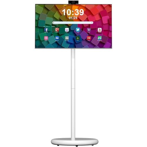 VLH 27" Smart Portable TV On Wheels | Cordless Rolling Touchscreen TV | 6GB RAM + 128GB Storage | EDLA-Certified Android 15 OS | | Full Swivel Rotation | Voice Remote Control