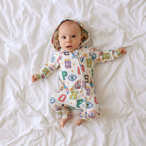 Brooke French Terry Zippered Hooded Romper