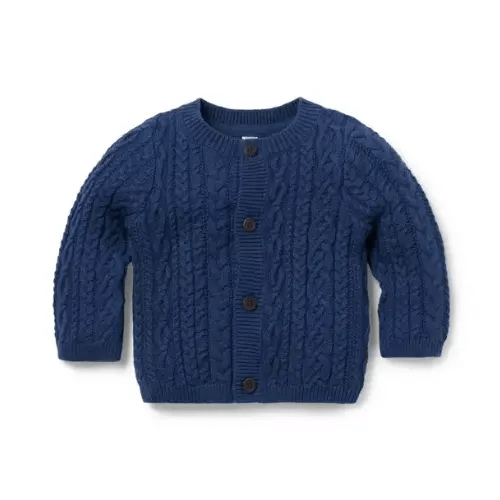 Baby Classic Indigo Baby Cable Knit Cardigan by Janie and Jack