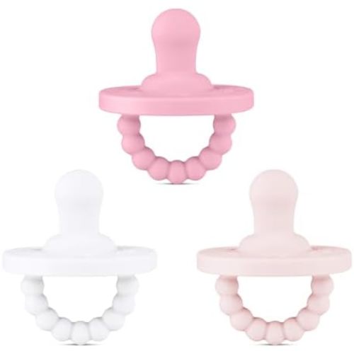 Ryan & Rose Cutie PAT 3 Pack Baby Pacifiers Teether Teething Ring Binky