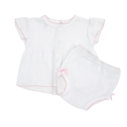 Flutter Sleeve Diaper Set with Bows by Paty – Pickering Boxwood