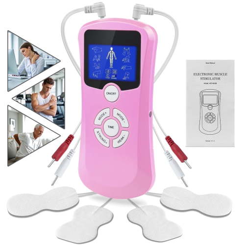 OSITO TENS Unit Muscle Stimulator, Dual Channel EMS Massage Machine with 4 Reusable Electrode Pads