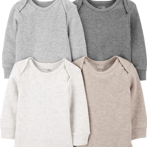 Simple Joys by Carter's Unisex-Baby 4-Pack Long-Sleeve Thermal BodysuitBodysuit
