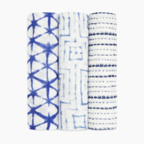 Aden + Anais Silky-Soft Swaddles 3-Pack - Indigo Shibori