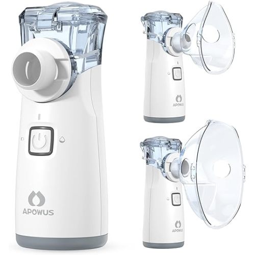 Portable Nebulizer - Nebulizer for Adults and Kids, Nebulizer Machine for Adults and Kids with 3 Modes, Nebulizer Mouthpiece ＆ Mask Accessories for Home and Travel Use APOWUS.