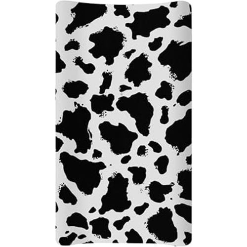 Cow Print Diaper Changing Pad Covers for Baby Boys Girl Super Soft Changing Mat Cover Infant Newborn Changing Table Sheet Fitted 32”x16” Changing Pad Covers