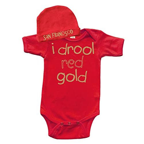 PandoraTees Short Sleeve Baby Bodysuit and Cap Set - San Francisco