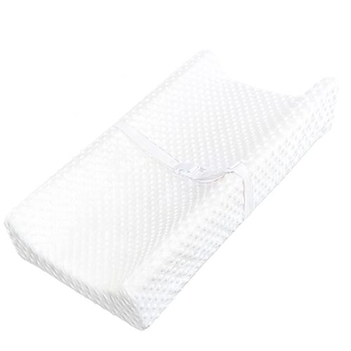 YENING Mini Baby Diaper Changing Pad for Dresser Top with Cover 27" x 16", Waterproof Lining Small Foam Contoured Changing Table Pads Topper White