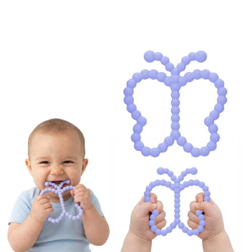 Purple Butterfly Baby Silicone Teethers for 0-12 Months Baby Animal Shape Teethering BPA Free Baby Chew Toys Teether Neutral Newborn Gift