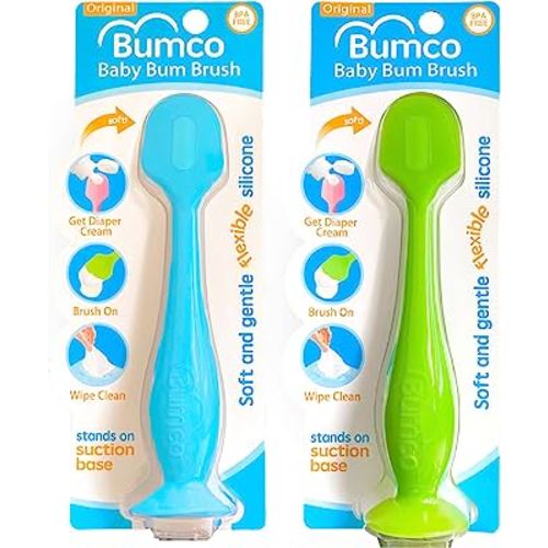 Bumco Diaper Cream Spatula (2-Pack) - BPA-Free Diaper Bag Essentials, Soft & Flexible Butt Spatula Baby, Mom-Invented Butt Paste Spatula, Diaper Cream Applicator, Bumco Baby Bum Brush, Diaper Spatula