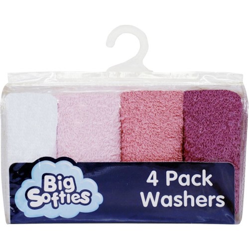 Big Softies Cotton Washers 4 Pack - Pink