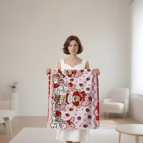1pc flannel blanket strawberry sweetheart meilodi sweet - Temu