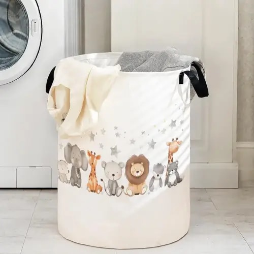 Animal Print Laundry Basket with Handle, Laundry Hamper, Durable - TikTok Shop