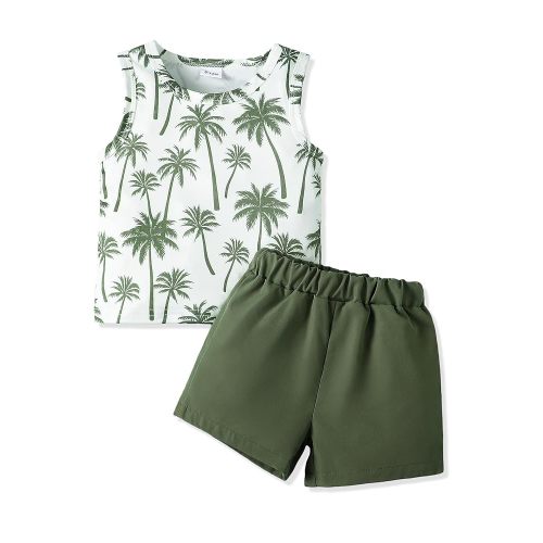 NZRVAWS Toddler Baby Boy Summer Clothes 2Pcs Shorts Set Sleeveless Tank Tops Hawaiian T-Shirt Cute Boys Clothing Set