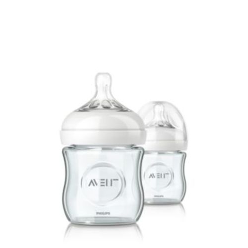 Natural glass baby bottle