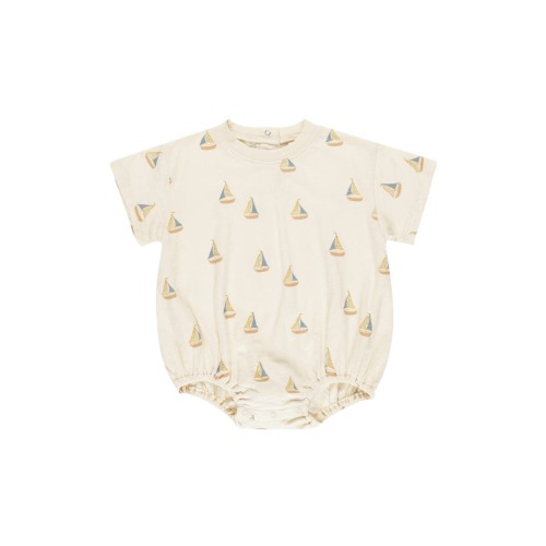 Relaxed Fit Cotton Bubble Romper, 3-6M