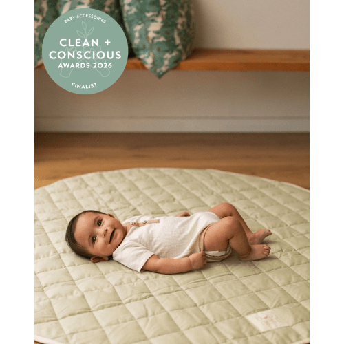 Organic Baby Play Mat in Olive – Soft Organic Cotton – Bubnest Australia