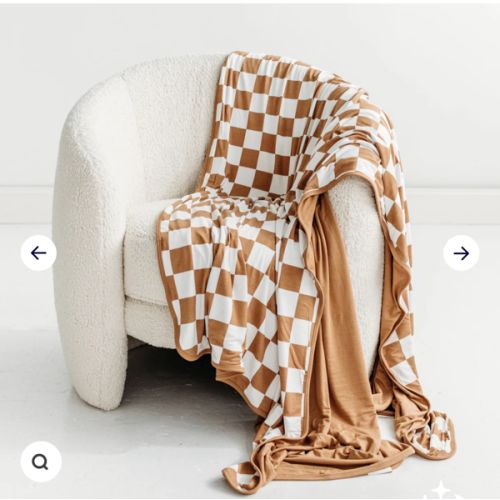 Caramel Checks Bamboo Viscose Oversized Cloud Blanket® - Little Sleepies