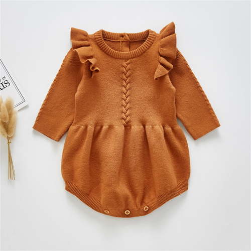 JAHH Kids Fashion Sweater Sets Baby Girls Boys Cotton Knitted Solid Sweaters Romper Bodysuit Outfits for Autumn Winter Outdoor Cute Versatile Soft Comfortable Warmth Knit Tops