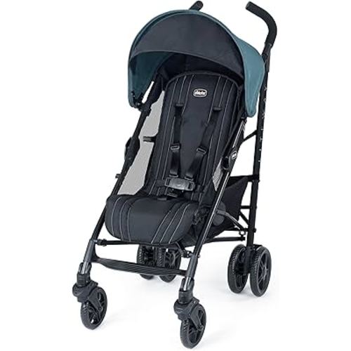 Chicco Liteway Stroller, Compact Fold Baby Stroller with Canopy, Lightweight Aluminum Frame Umbrella Stroller, for Use with Babies and Toddlers up to 40 lbs. | Arctic/Blue
