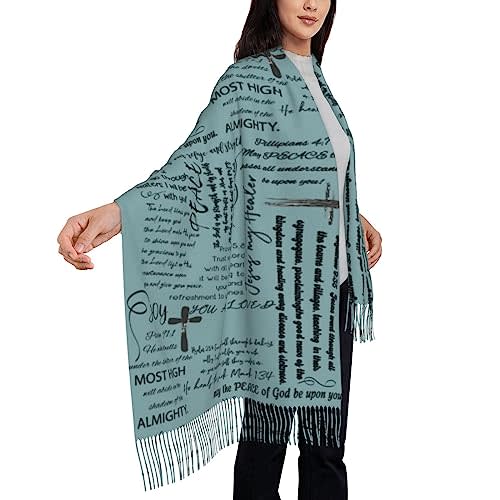 YQIUSM Prayer Shawls Healing Inspirational Scripture Bible Verse Religious Shawl Wrap Blanket Scarf