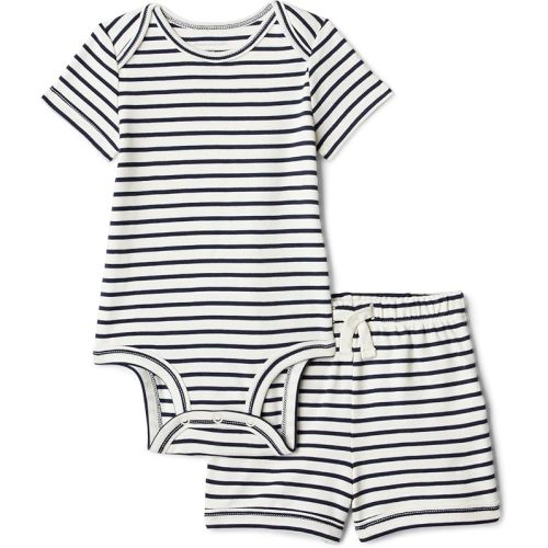 Amazon Essentials Unisex Toddlers' Short Sleeve Bodysuit and Short Set