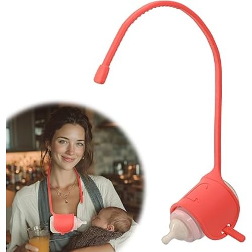 Adjustable Baby Bottle Holder - BPA-Free SiliconeAnti-Shedding & Anti-Slip, Ergonomic Design Support Holder,Universal Fit for Standard/Wide-Neck & Most Bottle Sizes(Cinnamon)