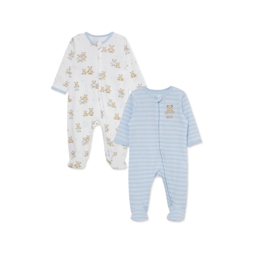 2-Pack Bears Themed Organic Cotton Footies