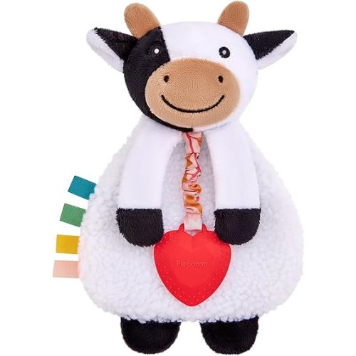 Pro Goleem Cow Loveys for Babies Girl and Boy, Baby Lovey with Teether, Baby Toys 0 3 6 9 12 Months, Safety Teething Toys for Babies Infant Newborn and Toddler Baby Gifts