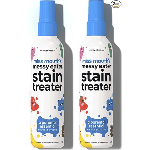 Miss Mouth's HATE STAINS CO Stain Remover for Clothes - 4oz 2 Pack of Newborn & Baby Essentials Messy Eater Stain Treater Spray 2 pack