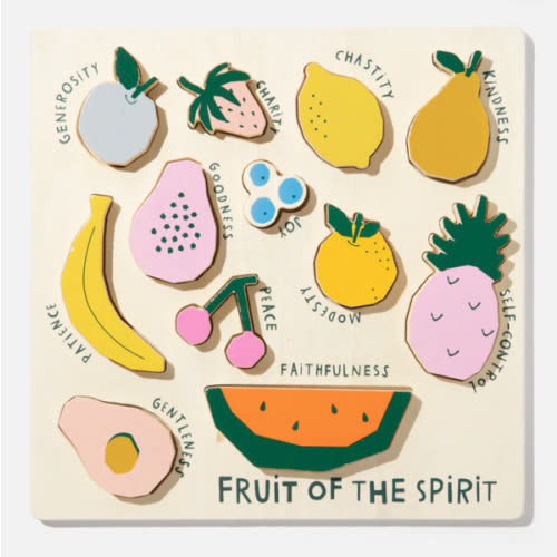 Catholic Fruit of the Spirit Wooden Puzzle