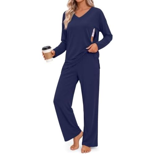 Locoowai 2 Piece Maternity Nursing Pajama Set
