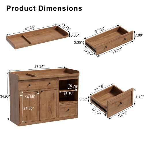 Multi-Functional Convertible Baby Changing Station with Drawers