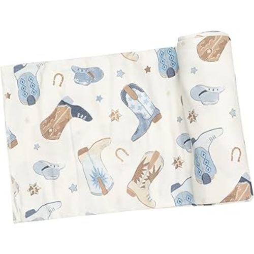 Angel Dear - Cowboy Boots Blue, Swaddle Blanket