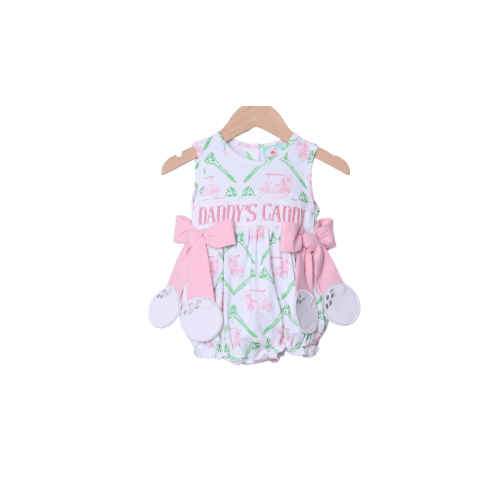 Smocked Daddy's Caddy Pink Bow Bubble