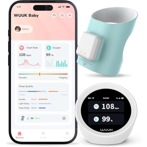 WUUK BABY Smart Sock, Real-Time Sleep & Heart Rate Tracking