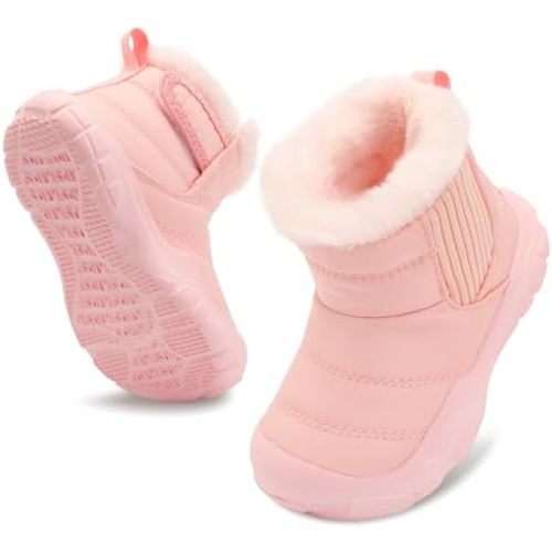 Scurtain Toddler Girls Boys Winter Snow Boots Baby Slip on Warm Ankle Boots