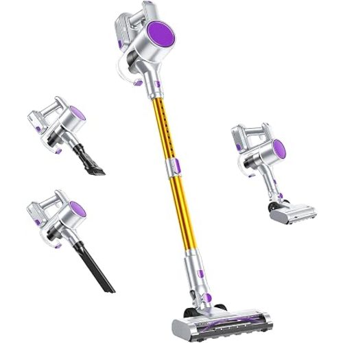 OLIXIS Cordless Vacuum Cleaner with Flexible Steering & Extendable Pole,3 Brush Heads, Lightweight Wireless Rechargeable Upright Vacuum with LED Light & Wall Mount for Hardwood Floors & Carpet