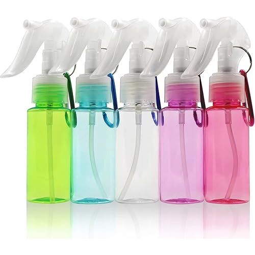 empty spray bottle for hand sanitizer, travel bottle with keychain ,small spray bottle, mini spray bottle, empty spray bottle with leak-proof and refillable, 5pcs(2oz/60ml)