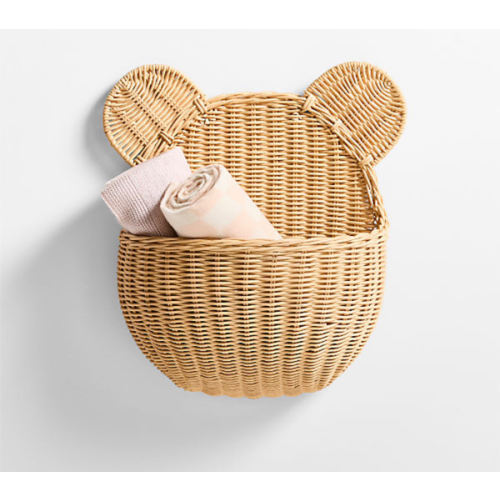 Wicker Bear Kids Wall Basket