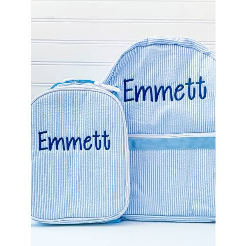 Preschool Backpack, Seersucker Backpack, Monogrammed Backpack, Baby Book Bag, girl's backpack, boy's backpack, Seersucker lunchbox, Diaper