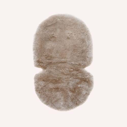 Merino Sheepskin Pram liner - The Pram Puff - Biscuit by Mini Motif