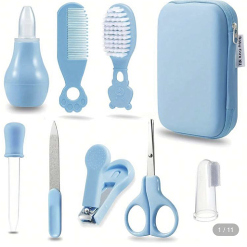 9pcs Healthcare Kit With Portable Case- Comprehensive Health & Grooming Set With Feeding Dropper,Nose Cleaner, Nail Clippers, Comb, Brushes & More, Perfect For Shower & Holiday Gifts, Accessories, Ideal For Daily Personal Care | SHEIN USA